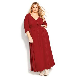 NWT City Chic Maxi Dress Desire Henna L = 20 = 2X